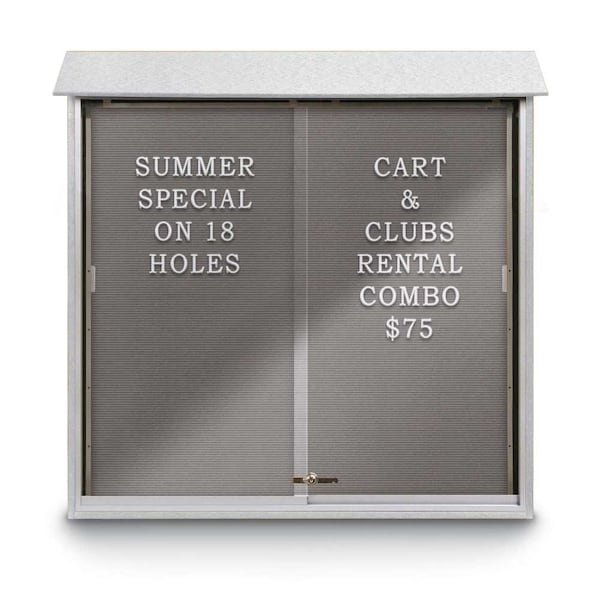 Outdoor Enclosed Combo Board, 72"x36", Bronze Frame/Black Porc & Forbo